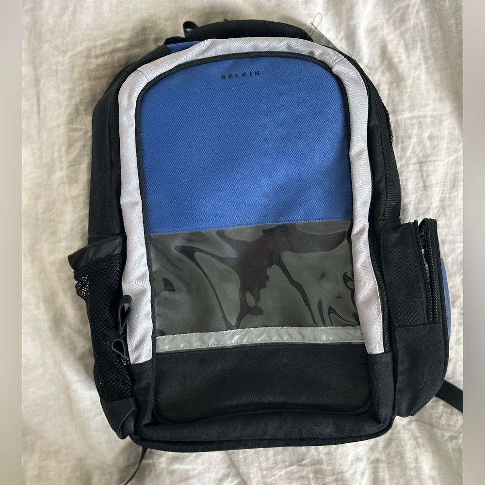 Belkin Black and Blue Backpack with Gray Highlights